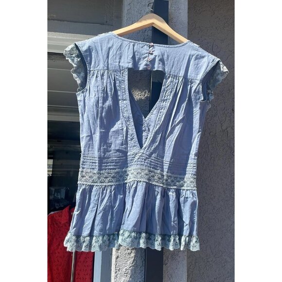 Free people Floral Embroidered Lace Tank Blouse Top S - Picture 2 of 2